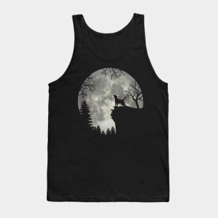 Labrador Retriever Dog And Moon Scary Halloween Tank Top